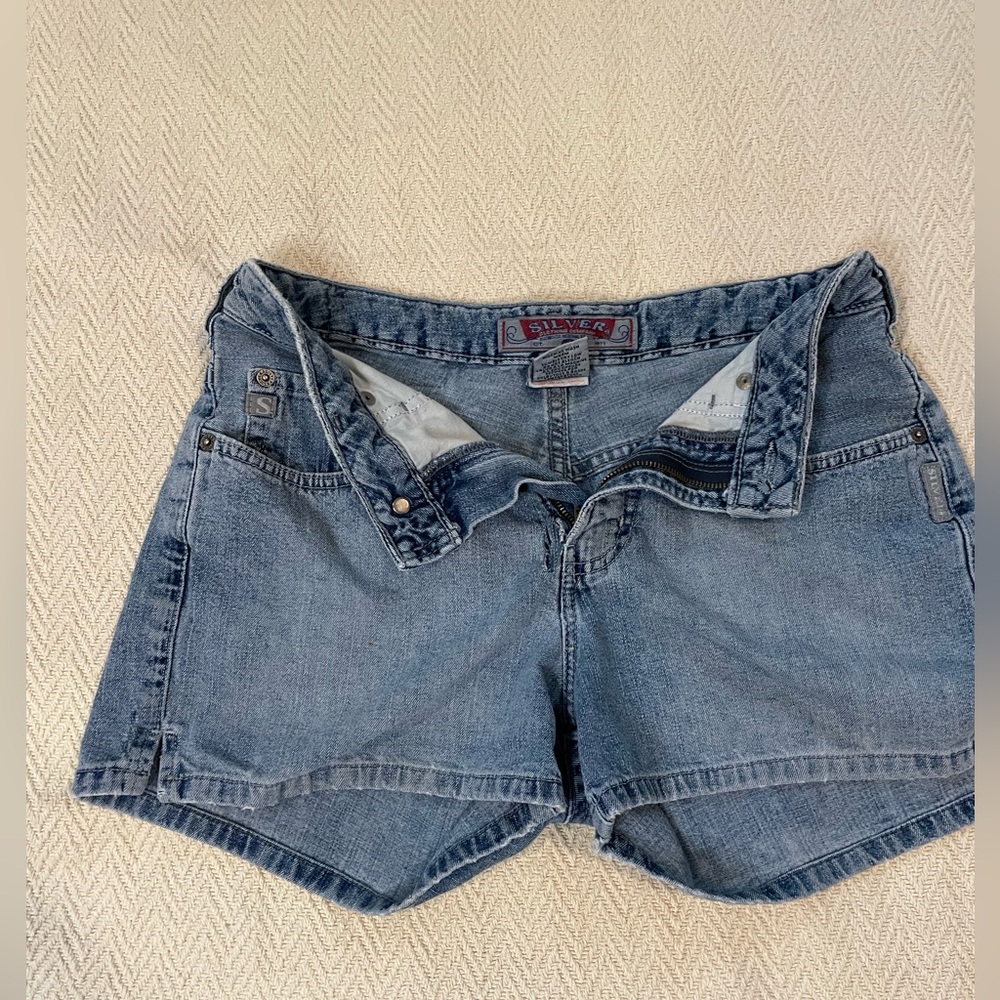 thrifted blue jean shorts